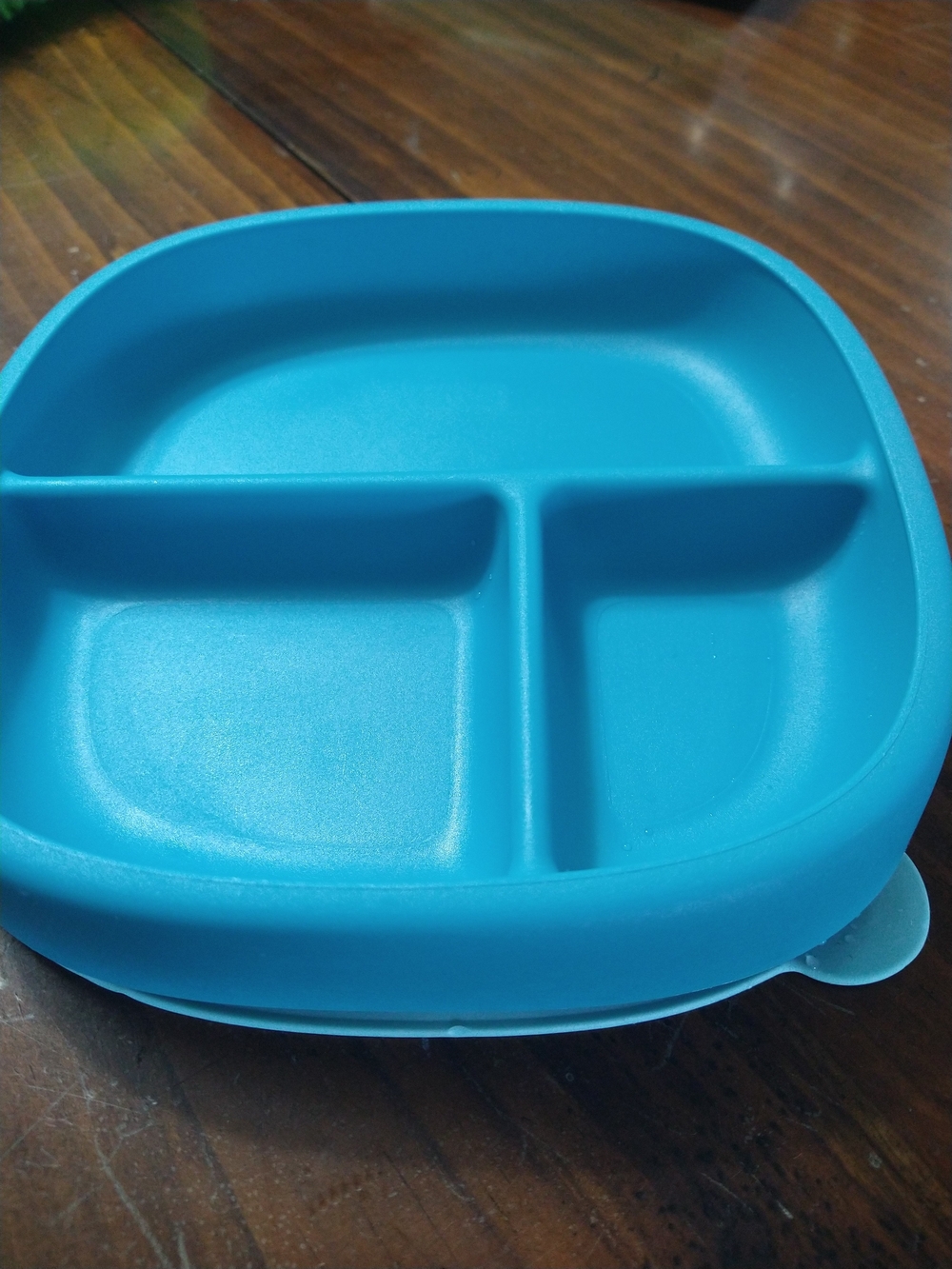 Nuk Blue Divided Silicone Kids Plate - Safe Non-Slip Dinnerware